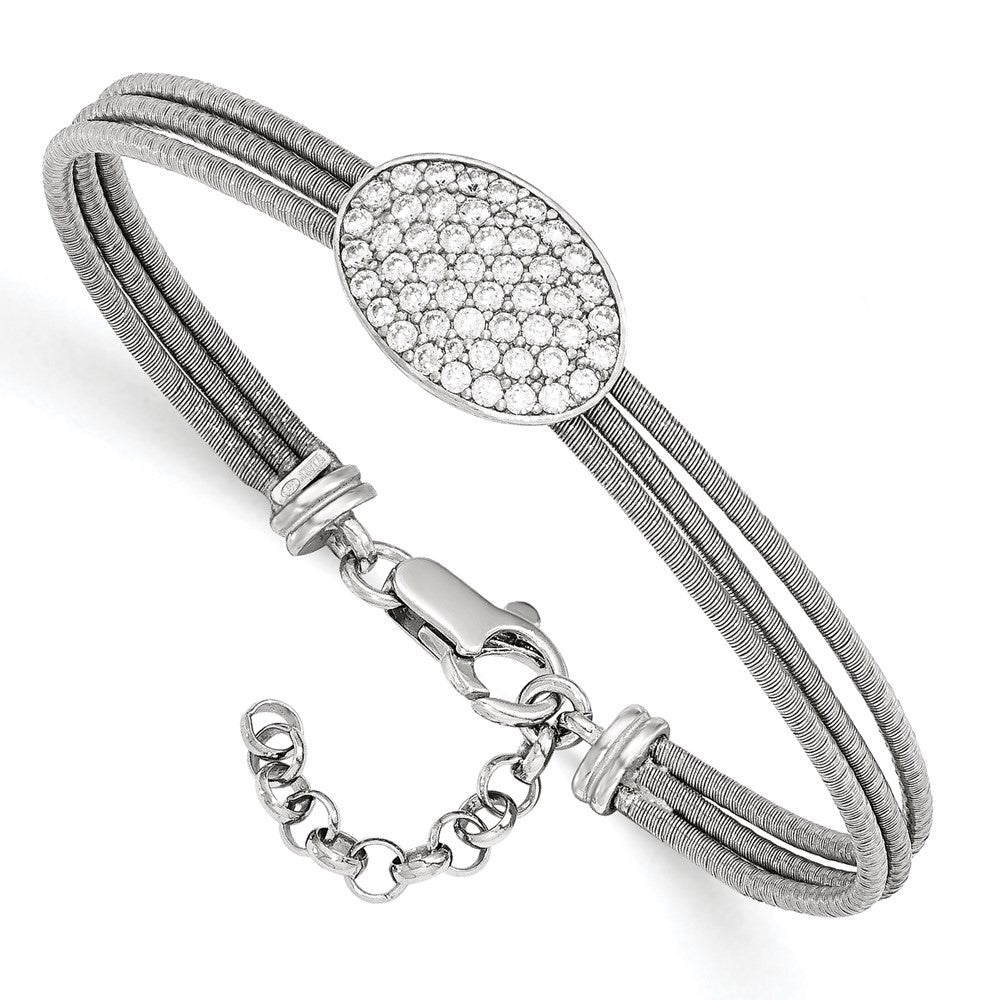 Shop Stylish Sterling Silver CZ Bracelet with 1-Inch Extension - Affordable Luxury