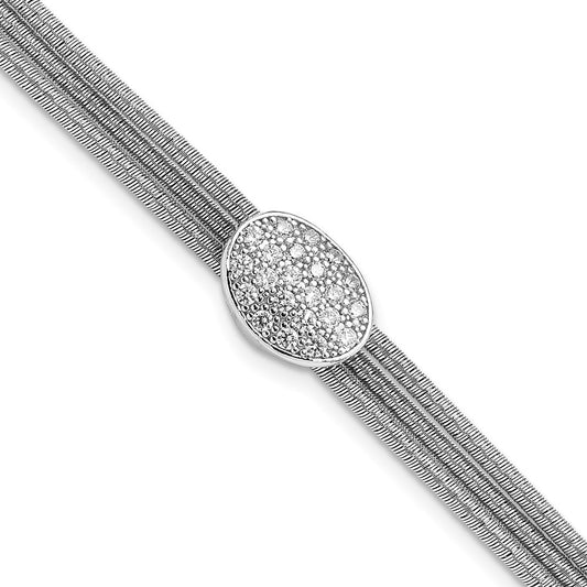 Shop Stylish Sterling Silver CZ Bracelet with 1-Inch Extension - Affordable Luxury