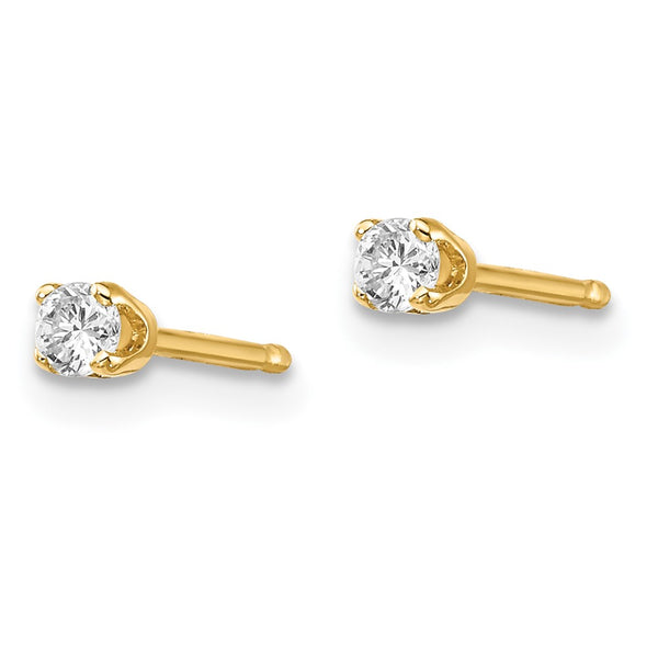 14K Yellow Gold .10ct I2 K-L Diamond Earrings