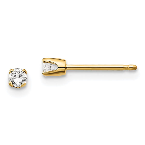 14K Yellow Gold .10ct I2 K-L Diamond Earrings