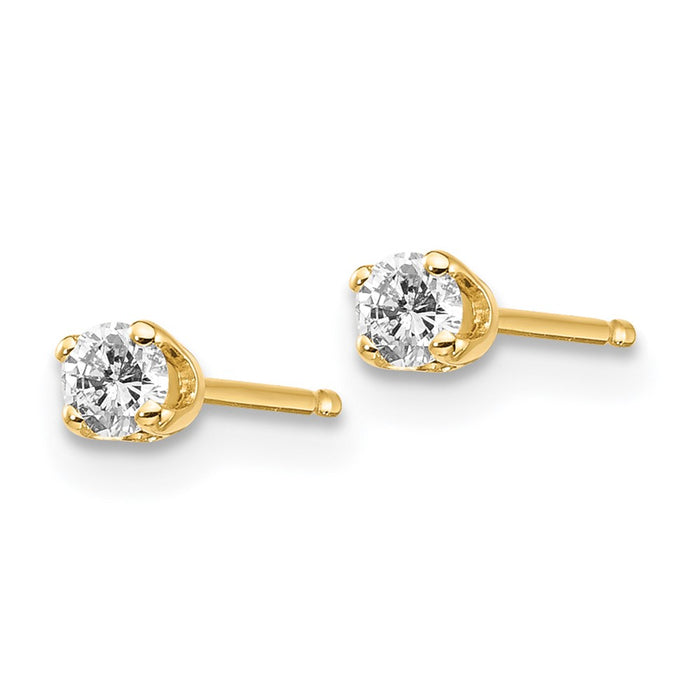 Buy Stylish 14K Yellow Gold .15ct I2 K-L Diamond Stud Earrings - Luxury Value!-2
