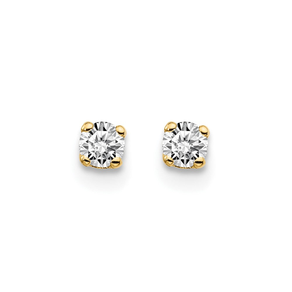 Buy Stylish 14K Yellow Gold .15ct I2 K-L Diamond Stud Earrings - Luxury Value!