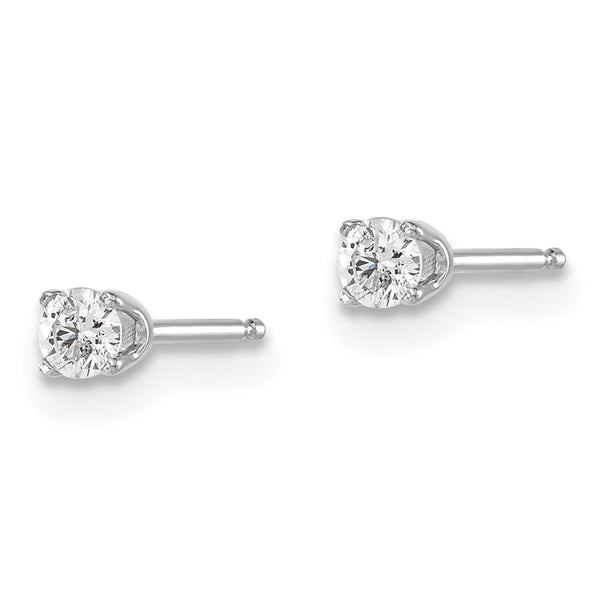 14K White Gold Diamond Stud Earrings - 0.15ct