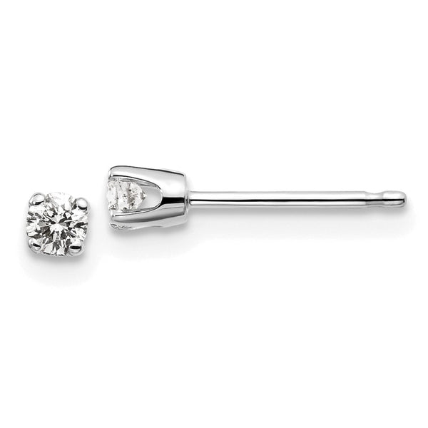 14K White Gold Diamond Stud Earrings - 0.15ct