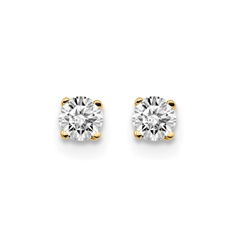 Buy Stylish 14K Yellow Gold Push-On Post Earrings with .20ct I2 Diamonds