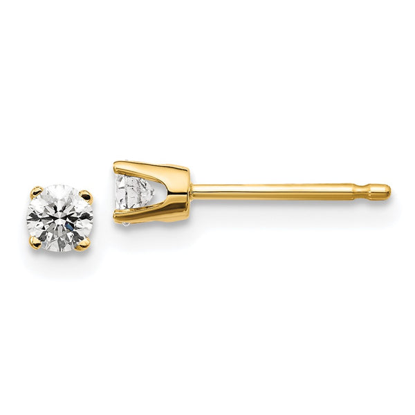 14K Yellow Gold Push-On Post Earrings with .20ct I2 Diamonds