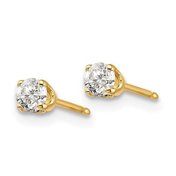 14K Yellow Gold .25ct I2 K-L Diamond Earrings