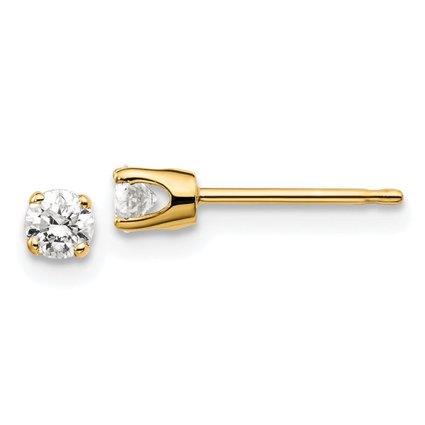 14K Yellow Gold .25ct I2 K-L Diamond Earrings