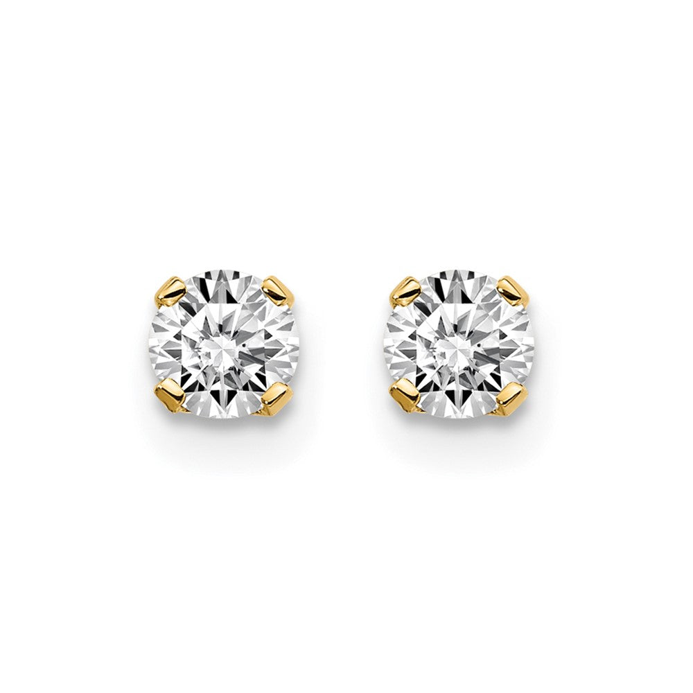 High-Quality 14K Yellow Gold .30ct I2 K-L Diamond Push-On Earrings - Stylish Value