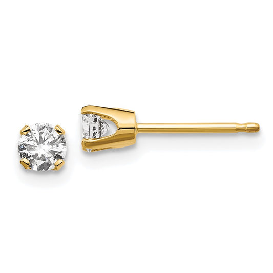 High-Quality 14K Yellow Gold .30ct I2 K-L Diamond Push-On Earrings - Stylish Value