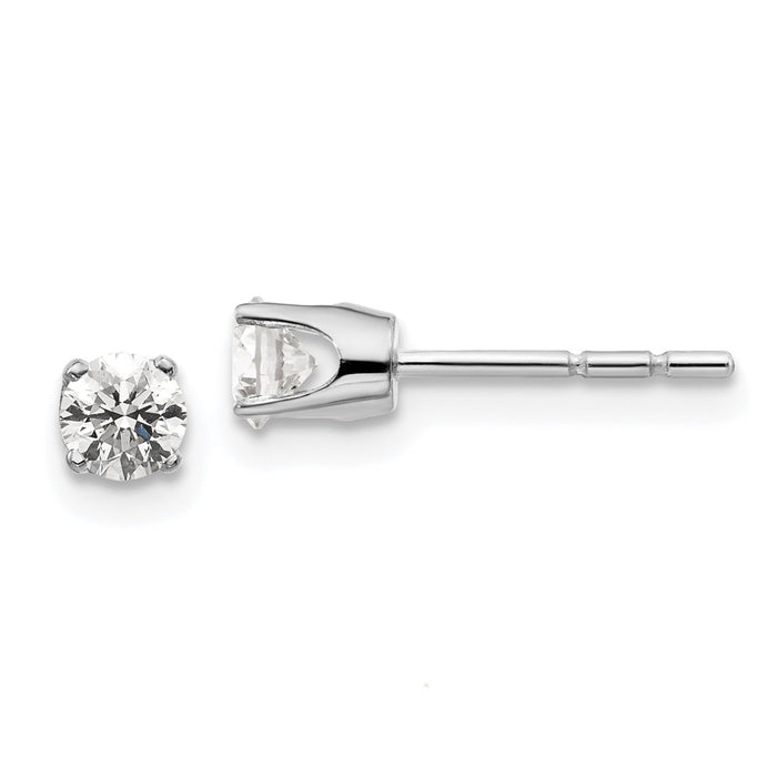 Buy Stylish 14K White Gold .40ct I2 K-L Diamond Push-On Post Earrings-1