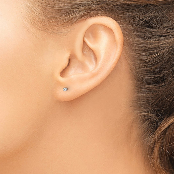 Buy Exclusive 14K Gold Push-On Post Stud Earrings with 0.05ct I2 K-L Diamonds-3