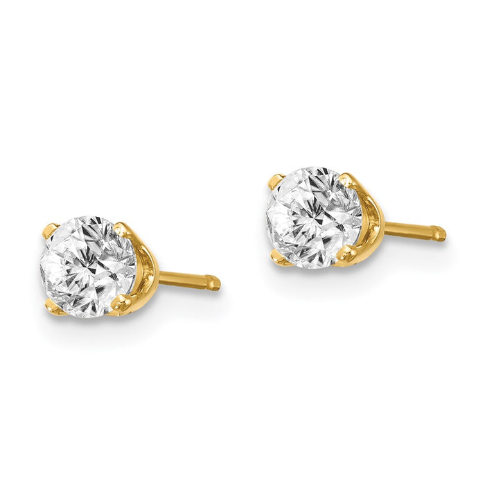Buy Stylish 14K Yellow Gold .60ct I2 K-L Diamond Push-On Post Earrings-2