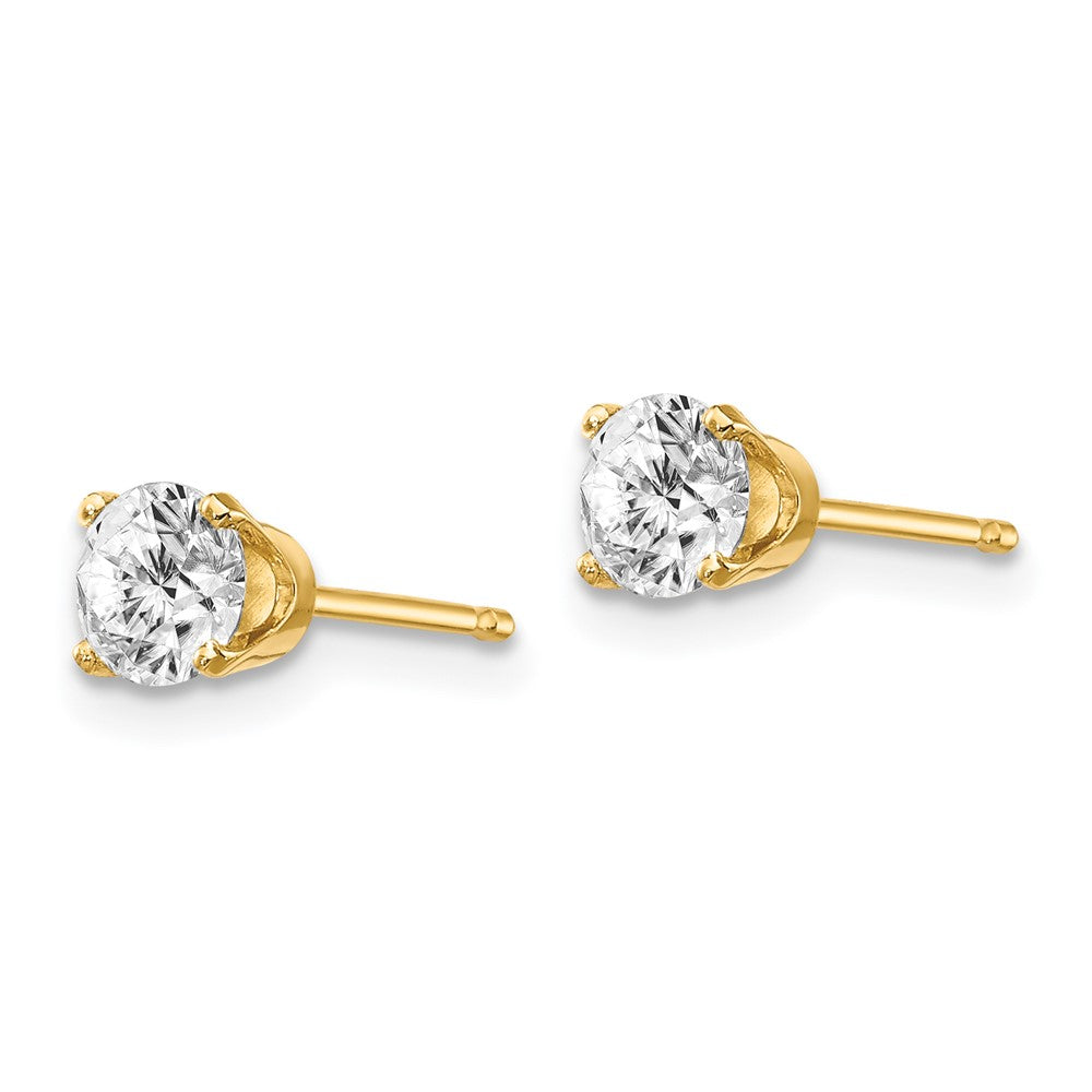 Designer 14K Yellow Gold .70ct I2 K-L Diamond Push-On Earrings - Stylish Value