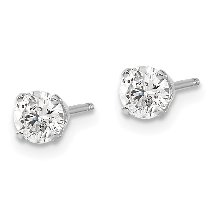 Shop Stylish 14K Gold 0.70ct I2 K-L Diamond Push-On Post Stud Earrings-2
