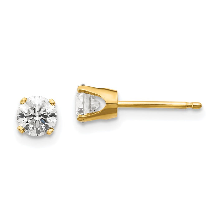 Designer 14K Yellow Gold .70ct I2 K-L Diamond Push-On Earrings - Stylish Value-1