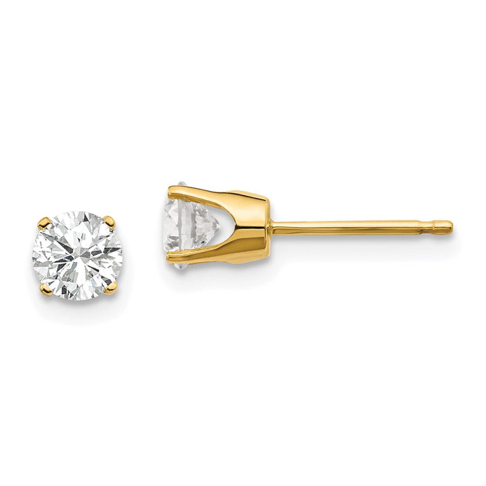Buy Exclusive 14K Yellow Gold .75ct I2 K-L Diamond Earrings - Luxury Style!-1