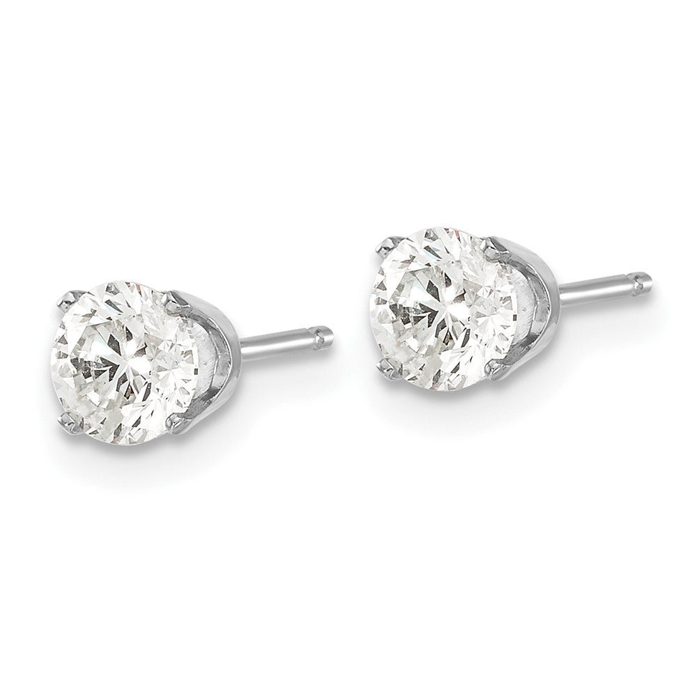 Exclusive 14K Gold Push-On Post Stud Earrings with .95ct I2 K-L Diamonds