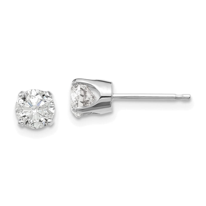 Exclusive 14K Gold Push-On Post Stud Earrings with .95ct I2 K-L Diamonds-1