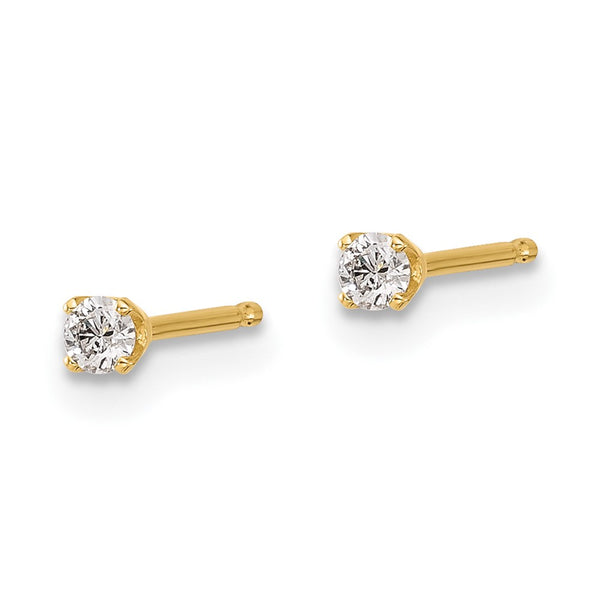 .10ct I1 J-K Diamond Stud Earrings - 14K Gold