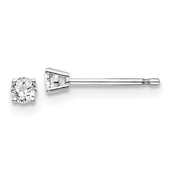 14K Gold Push-On Post Stud Earrings, 0.15ct I1 J-K Diamonds