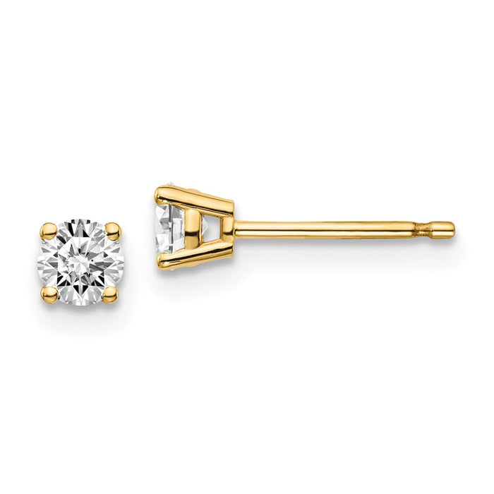 Shop Stylish .40ct I1 J-K Diamond Stud Earrings, 14K Gold, 14-Year Anniversary-1