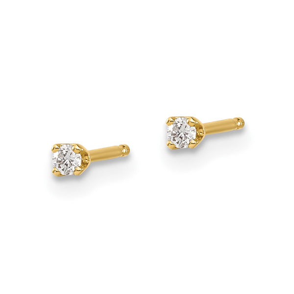14K Gold Diamond Stud Earrings, .05ct I1 J-K