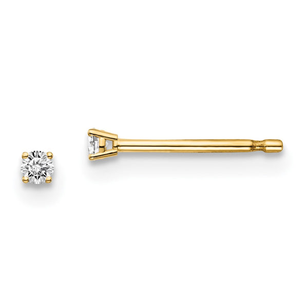14K Gold Diamond Stud Earrings, .05ct I1 J-K