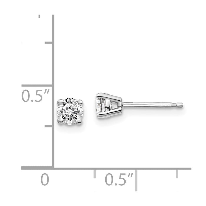 Buy Stylish 14K Gold .50ct I1 J-K Diamond Push-On Post Stud Earrings-4