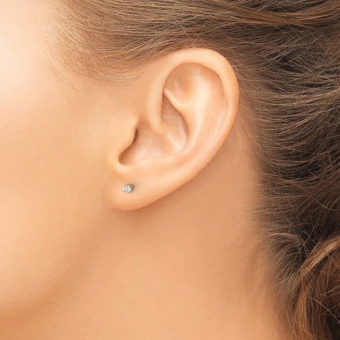 Buy Exclusive 14K Yellow Gold Diamond Stud Earrings .10ct SI3 G-I, Stylish & Affordable-3