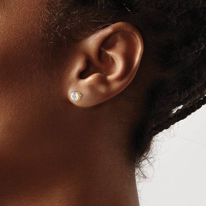 Exclusive 14K Gold 1.00ct Diamond Stud Earrings - Stylish & Affordable-3