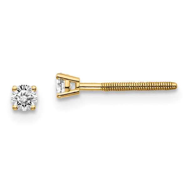 14K Yellow Gold Diamond Stud Earrings .10ct SI3 G-I