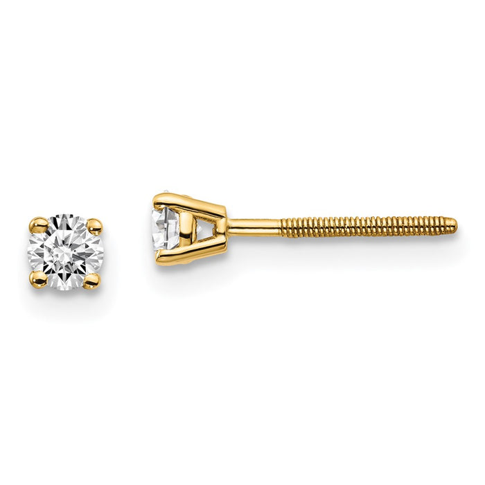 Buy Stylish 14K Yellow Gold .25ct SI3 G-I Diamond Stud Earrings - Value Deal!-1