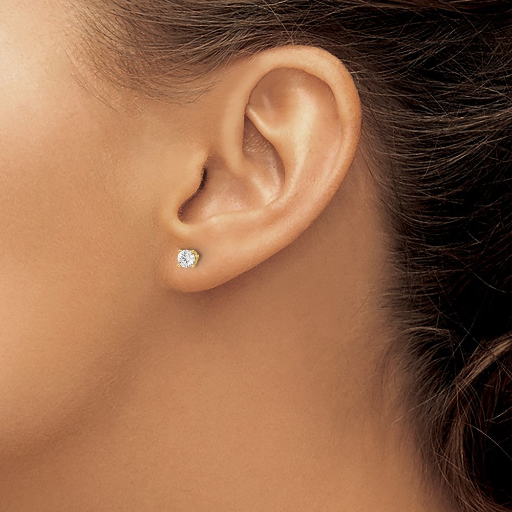 High-Quality 14K Yellow Gold .40ct Diamond Stud Earrings - Stylish & Affordable!