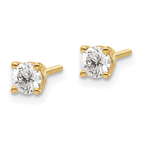 14K Gold 0.50ct SI3 G-I Diamond Stud Earrings