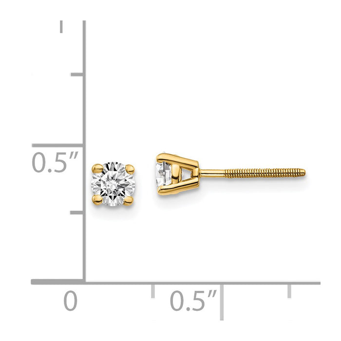 High-Quality 14K Gold 0.50ct SI3 G-I Diamond Stud Earrings - Stylish Value!-4