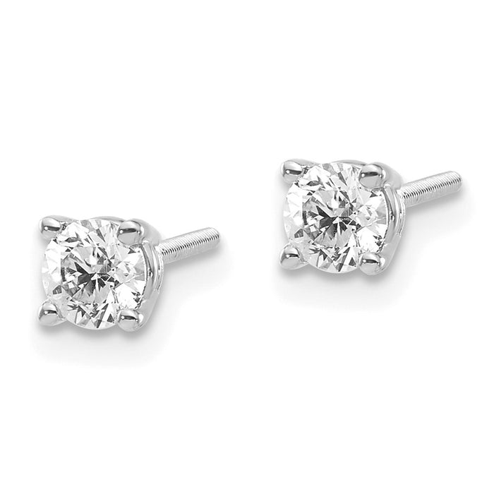 Shop Stylish 14K White Gold Diamond Stud Earrings 0.50ct SI3 G-I - Affordable Luxury-2