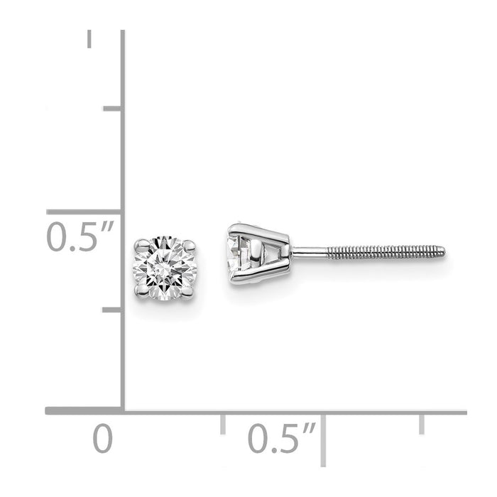 Shop Stylish 14K White Gold Diamond Stud Earrings 0.50ct SI3 G-I - Affordable Luxury-4