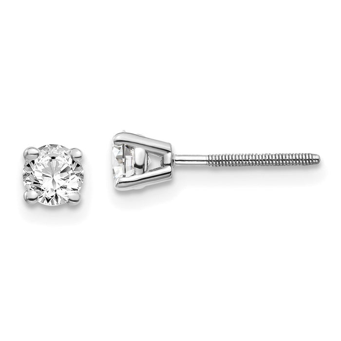 Shop Stylish 14K White Gold Diamond Stud Earrings 0.50ct SI3 G-I - Affordable Luxury-1