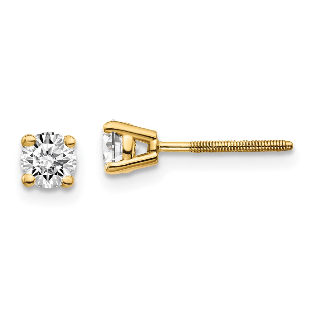 High-Quality 14K Gold 0.50ct SI3 G-I Diamond Stud Earrings - Stylish Value!