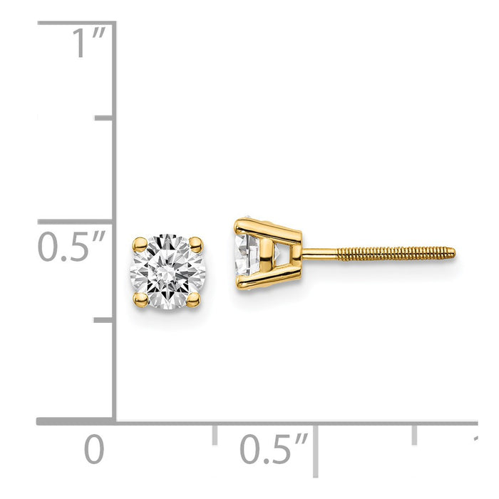 Buy Stylish 14K Yellow Gold 0.75ct SI3 G-I Diamond Stud Earrings-4