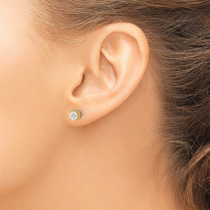 Buy Stylish 14K Yellow Gold 0.95ct Diamond Stud Earrings - Luxury Value!-3