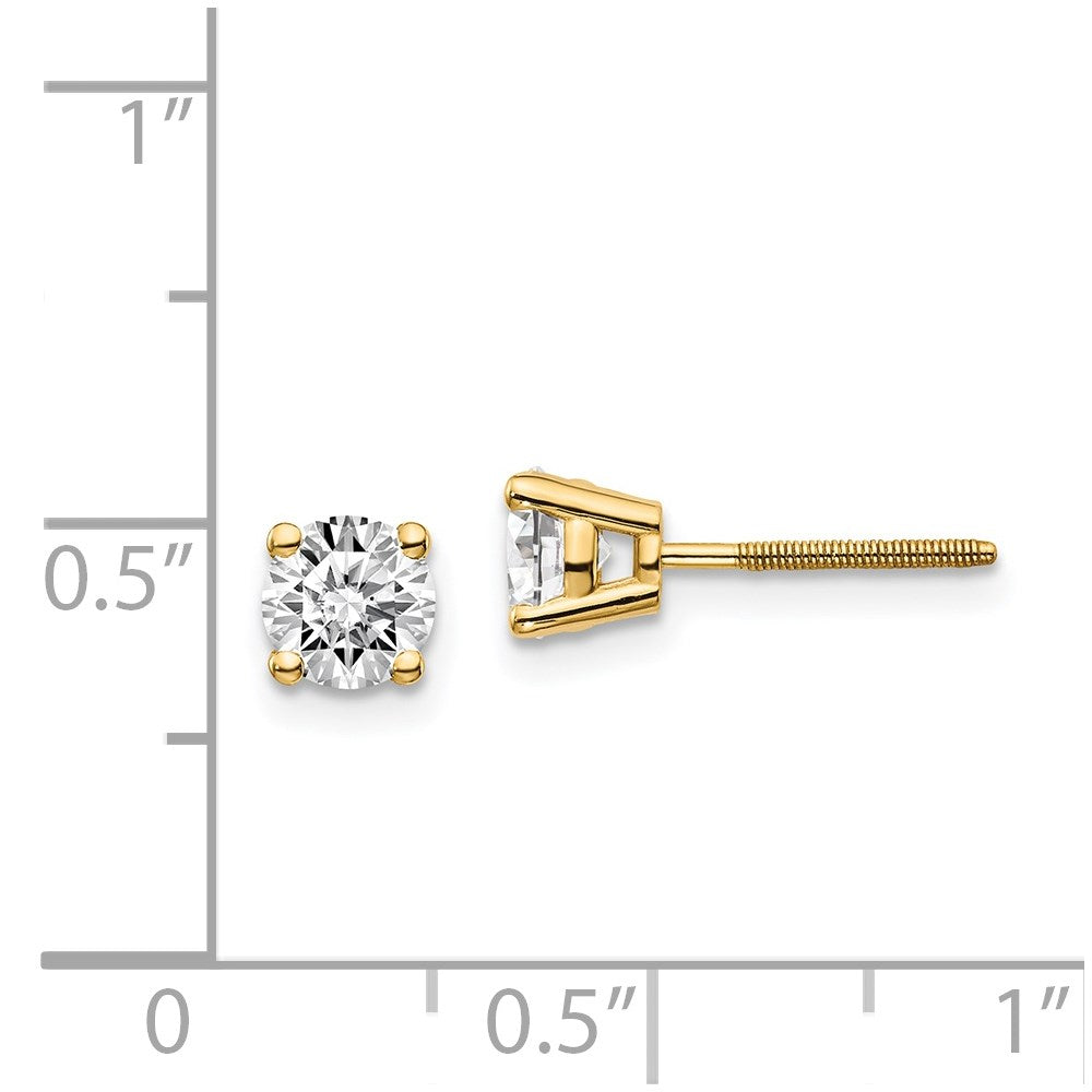 Buy Stylish 14K Yellow Gold 0.95ct Diamond Stud Earrings - Luxury Value!