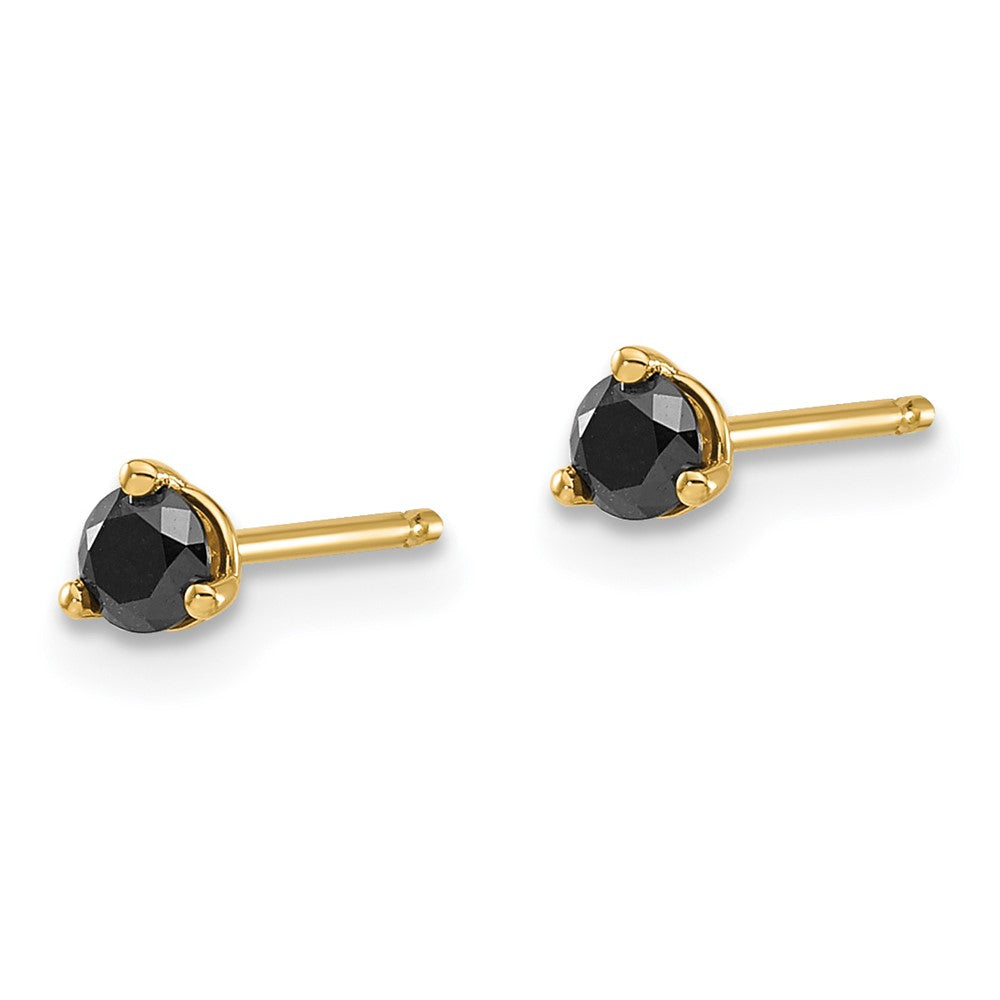 Shop Stylish 14K Gold Black Diamond Stud Earrings, 1/4 Carat, Luxury Value!