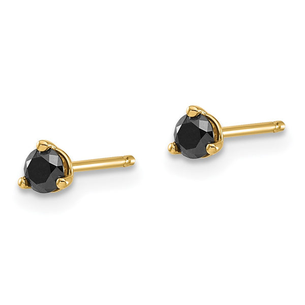 Shop Stylish 14K Gold Black Diamond Stud Earrings, 1/4 Carat, Luxury Value!