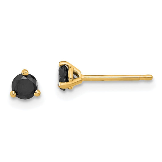 Shop Exclusive 14K Gold 1/3 Carat Black Diamond Stud Earrings - Stylish Luxury