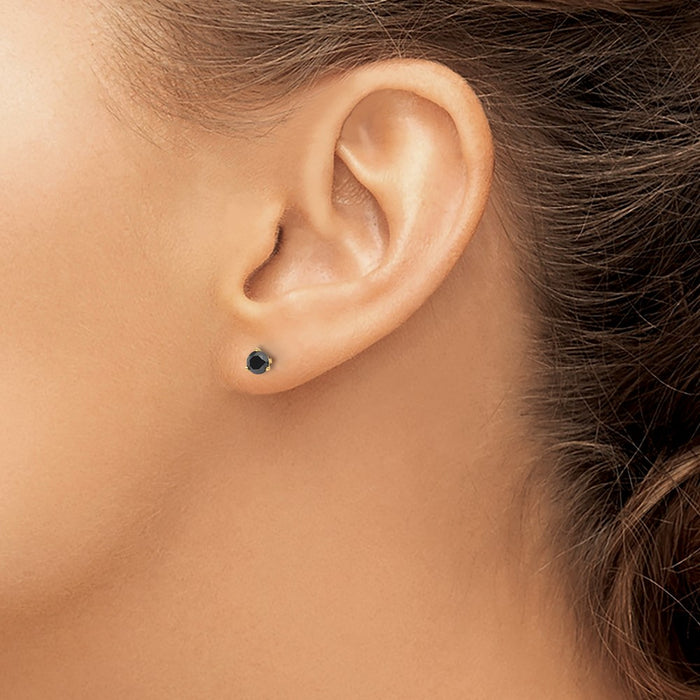 Buy 14K Black Diamond Stud Earrings - 3/8 Carat, Stylish & Affordable Value!-3