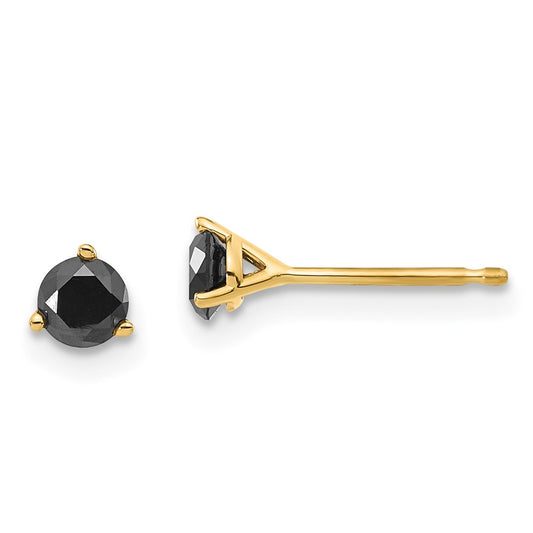 Buy 14K Black Diamond Stud Earrings - 3/8 Carat, Stylish & Affordable Value!