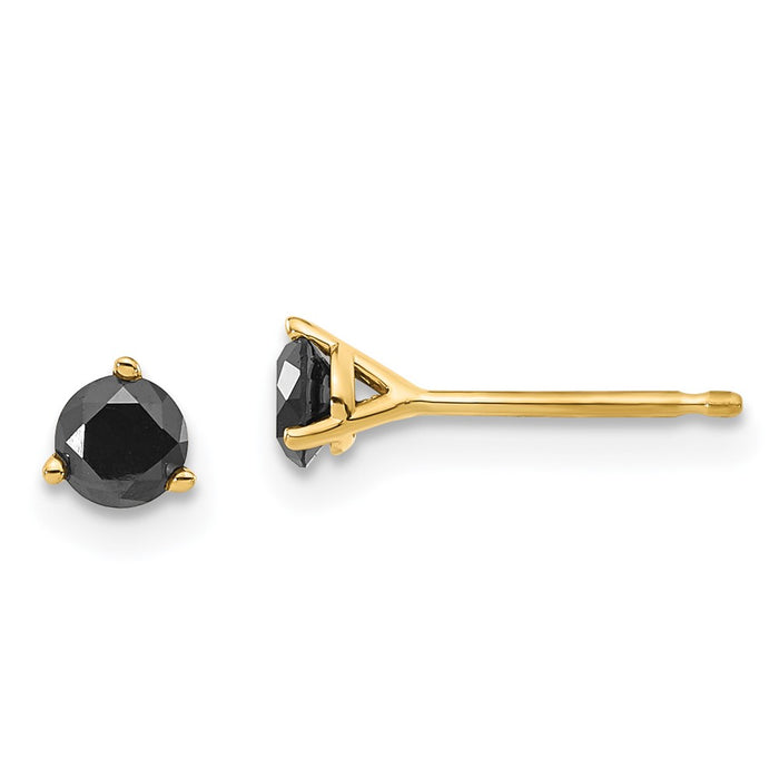 Buy 14K Black Diamond Stud Earrings - 3/8 Carat, Stylish & Affordable Value!-1