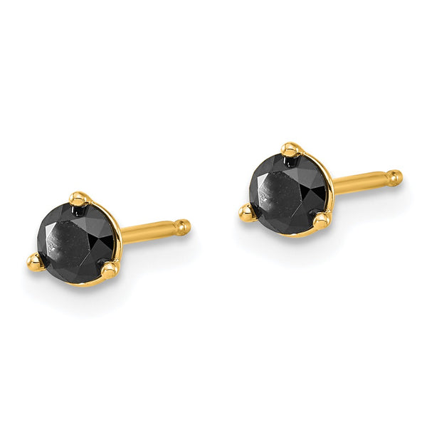 Shop Exclusive 14K Gold 1/2 Carat Black Diamond Stud Earrings - Stylish Value!